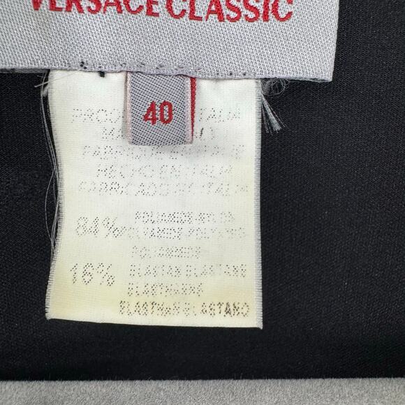 VTG Versace Classic Faux Wrap Top 40 S Black Chain Old Money Equestrian Y2K Prep - Picture 9 of 11